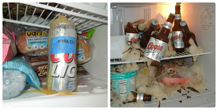 Không để đồ uống có gas trong ngăn đá tủ lạnh